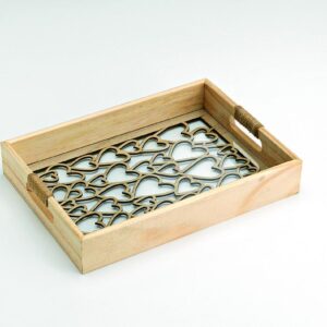 ΞΥΛΙΝΟΣ ΔΙΣΚΟΣ ΠΑΡΑΛΛΗΛΟΓΡΑΜΜΟΣ ΚΑΡΔΙΕΣ PLEXIGLASS 35Χ25Χ6Υ