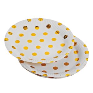 ΠΙΑΤΑ ΛΕΥΚΟ/ΧΡΥΣΟ Φ23cm  ΣΕΤ 10 ΤΕΜΑΧΙΩΝ