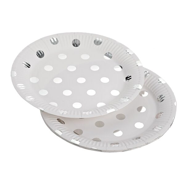 ΠΙΑΤΑ ΛΕΥΚΟ/ΑΣΗΜΙ Φ23cm ΣΕΤ 10 ΤΕΜΑΧΙΩΝ