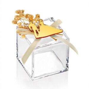 ΜΠΟΜΠΟΝΙΕΡΑ ΜΠΙΖΟΥΤΙΕΡΑ PVC ΜΕ ΧΡΥΣΟ PLEXIGLASS ΓΑΜΠΡΟΣ & ΝΥΦΗ  5X5X5CM