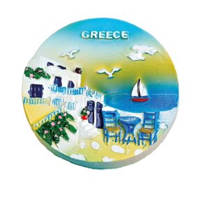 ΜΑΓΝΗΤΑΚΙ ΣΤΡΟΓΓΥΛΟ ΗΛΙΟΒΑΣΙΛΕΜΑ ''GREECE'' Φ7 cm