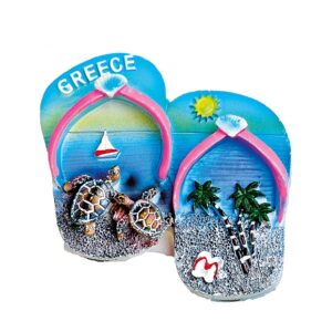 ΜΑΓΝΗΤΑΚΙ ΖΕΥΓΑΡΙ ΣΑΓΙΟΝΑΡΕΣ ΜΕ ΧΕΛΩΝΕΣ ''GREECE'' 7x7 cm