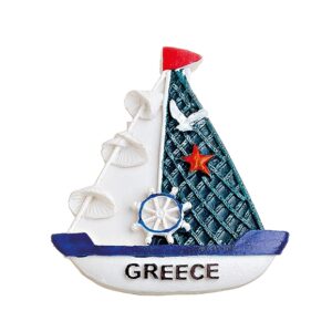 ΜΑΓΝΗΤΑΚΙ ΚΑΡΑΒΑΚΙ ΜΕ ΝΑΥΤΙΚΟ ΤΙΜΟΝΙ ''GREECE'' 6x7 cm