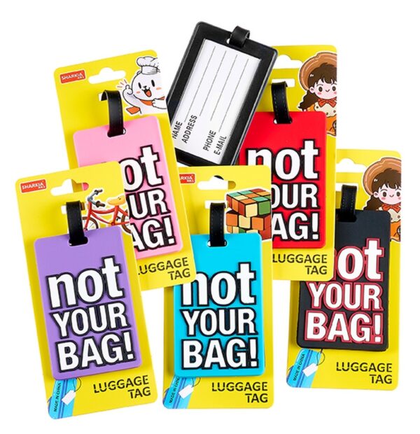 ΕΤΙΚΕΤΑ ΓΙΑ ΒΑΛΙΤΣΑ ''NOT YOUR BAG!'' ΣΕ 5 ΧΡΩΜΑΤΑ  6.5X10.5cm