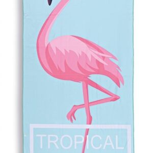ΠΕΤΣΕΤΑ ΘΑΛΑΣΣΗΣ ΣΙΕΛ ΜΕ ΡΟΖ ΦΛΑΜΙΝΓΚΟ ''TROPICAL FLAMINGOS'' 160cm
