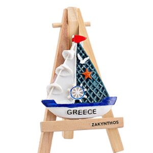 ΜΑΓΝΗΤΑΚΙ ΣΕ ΚΑΒΑΛΕΤΟ ΚΑΡΑΒΑΚΙ ΜΕ ΝΑΥΤΙΚΟ ΤΙΜΟΝΙ ''GREECE'' 12cm