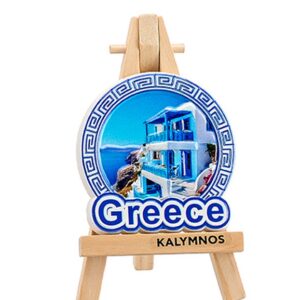 ΜΑΓΝΗΤΑΚΙ ΣΕ ΚΑΒΑΛΕΤΟ ΣΤΡΟΓΓΥΛΟ ΜΕ ΝΗΣΙ ''GREECE'' 12cm