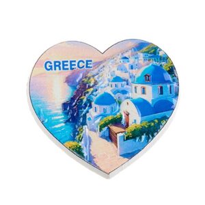 ΜΑΓΝΗΤΑΚΙ 3D ΚΑΡΔΙΑ ΜΕ ΝΗΣΙ ''GREECE'' 7x7cm