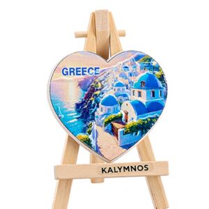 ΜΑΓΝΗΤΑΚΙ ΣΕ ΚΑΒΑΛΕΤΟ ΚΑΡΔΙΑ ΜΕ ΝΗΣΙ ''GREECE'' 12cm