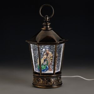 ΜΕΤΑΛΛΙΚΟ ΔΙΑΚΟΣΜΗΤΙΚΟ ΦΑΝΑΡΙ-ΧΙΟΝΟΜΠΑΛΑ ΜΕ USB ΦΑΤΝΗ 14.5x12x25.5cm