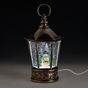 ΜΕΤΑΛΛΙΚΟ ΔΙΑΚΟΣΜΗΤΙΚΟ ΦΑΝΑΡΙ-ΧΙΟΝΟΜΠΑΛΑ ΜΕ USB ΧΙΟΝΑΝΘΡΩΠΟΣ 14.5x12x25.5cm