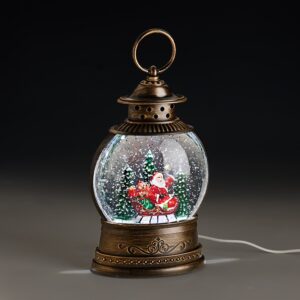 ΜΕΤΑΛΛΙΚΟ ΔΙΑΚΟΣΜΗΤΙΚΟ ΦΑΝΑΡΙ-ΧΙΟΝΟΜΠΑΛΑ ΜΕ USB ΑΓΙΟΣ ΒΑΣΙΛΗΣ 12.5x7.5x24.5cm