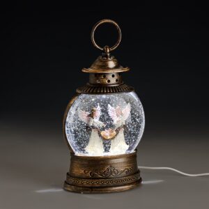 ΜΕΤΑΛΛΙΚΟ ΔΙΑΚΟΣΜΗΤΙΚΟ ΦΑΝΑΡΙ-ΧΙΟΝΟΜΠΑΛΑ ΜΕ USB ΑΓΓΕΛΑΚΙΑ 12.5x7.5x24.5cm