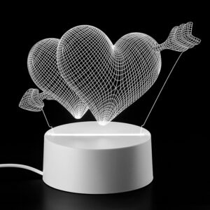 ΔΙΑΚΟΣΜΗΤΙΚΟ ΦΩΤΙΣΤΙΚΟ LED ΔΙΠΛΗ ΚΑΡΔΙΑ ΜΕ ΒΑΣΗ Φ9.5x12.5x15cm