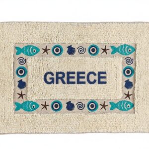 ΧΑΛΑΚΙ ΜΠΑΝΙΟΥ ΜΕ ΨΑΡΑΚΙΑ & ΜΑΤΙΑ "GREECE" 40X60cm