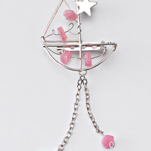 ΔΙΑΚΟΣΜΗΤΙΚΑ ΠΑΡΑΜΑΝΑ ΚΑΡΑΒΑΚΙ ΡΟΖ ΜΕ ΠΕΤΡΟΥΛΕΣ 4X10CM ΥΨΟΣ