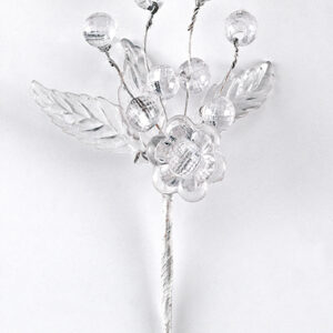 ΔΙΑΚΟΣΜΗΤΙΚΑ ΜΠΟΥΚΕΤΟ ΛΕΥΚΑ ΛΟΥΛΟΥΔΙΑ ΑΠΟ ΑΚΡΥΛΙΚΟ 12CM ΥΨΟΣ