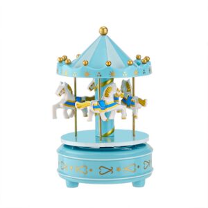 ΚΑΡΟΥΖΕΛ ΑΚΡΥΛΙΚΟ ΣΙΕΛ-ΛΕΥΚΟ-ΧΡΥΣΟ ΠΕΡΙΣΤΡΕΦΟΜΕΝΟ ΜΕ ΜΟΥΣΙΚΗ Φ11x18cm