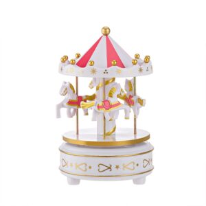 ΚΑΡΟΥΖΕΛ ΑΚΡΥΛΙΚΟ ΡΟΖ-ΛΕΥΚΟ-ΧΡΥΣΟ ΠΕΡΙΣΤΡΕΦΟΜΕΝΟ ΜΕ ΜΟΥΣΙΚΗ Φ11x18cm