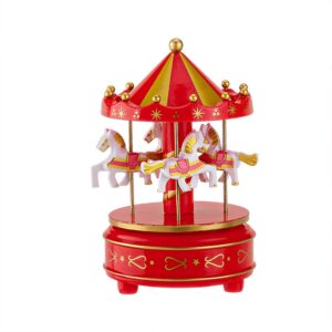 ΚΑΡΟΥΖΕΛ ΑΚΡΥΛΙΚΟ ΚΟΚΚΙΝΟ-ΧΡΥΣΟ ΠΕΡΙΣΤΡΕΦΟΜΕΝΟ ΜΕ ΜΟΥΣΙΚΗ Φ11x18cm