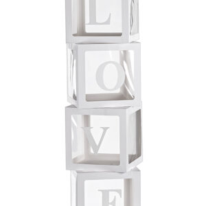 ΚΟΥΤΙΑ ΛΕΥΚΑ ΧΑΡΤΙΝΑ "LOVE" ΣΕΤ 4 ΤΕΜΑΧΙΩΝ 30x30x30cm ΤΟ ΚΑΘΕ ΤΕΜΑΧΙΟ